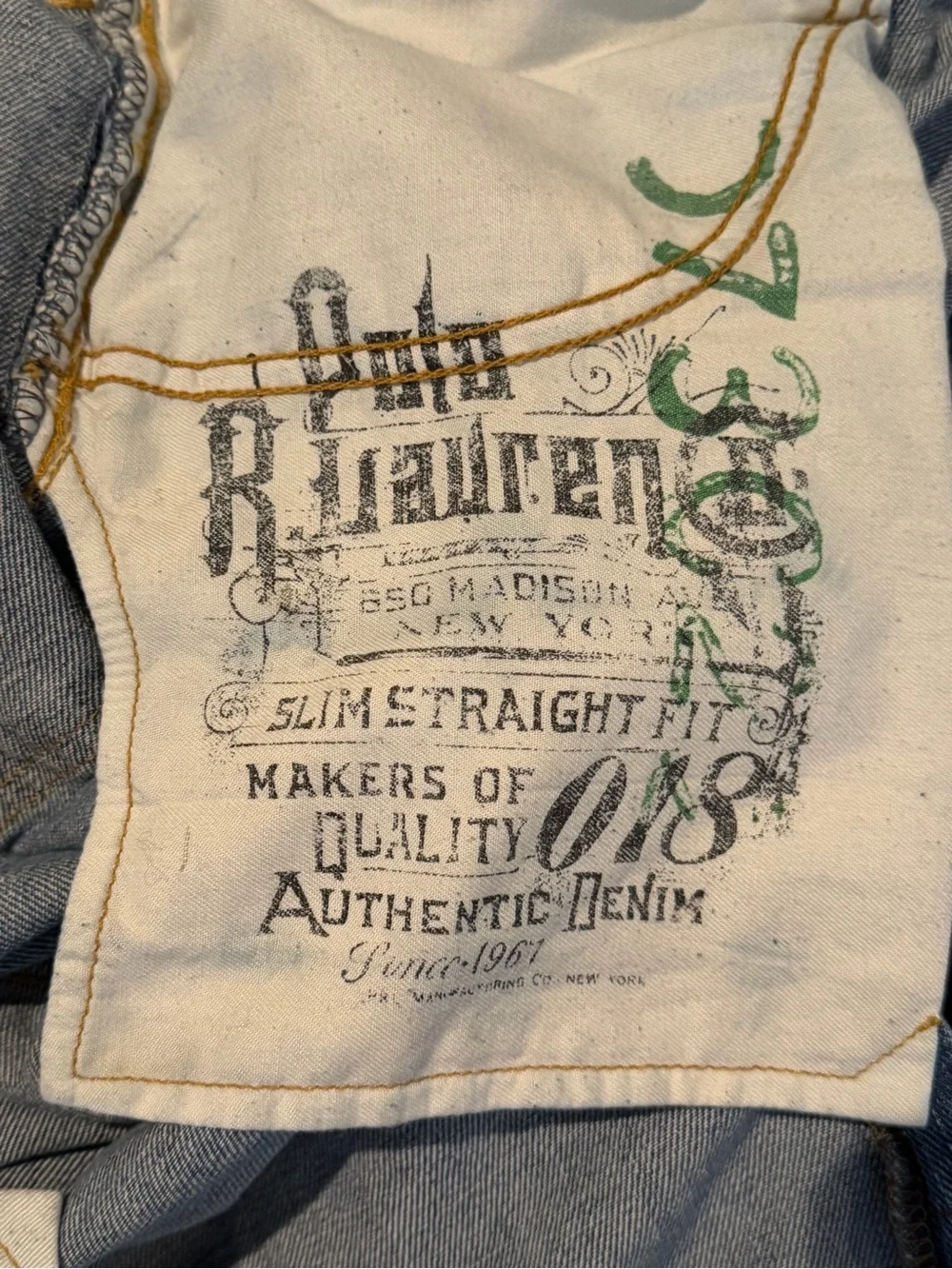 Ralph Lauren Polo Denim‎ Blue Jeans Men’s Size 40x30